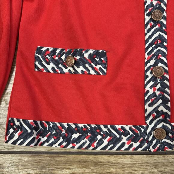 Multicolor Red Skirt Suit Set 2 Pieces Made USA 12 - Picture 6 of 16